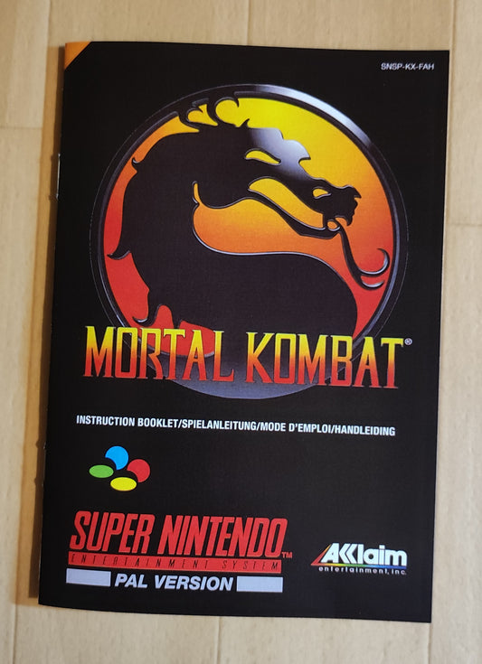 Notice Mortal Kombat SNES - français - RGUNIVERSE STORE