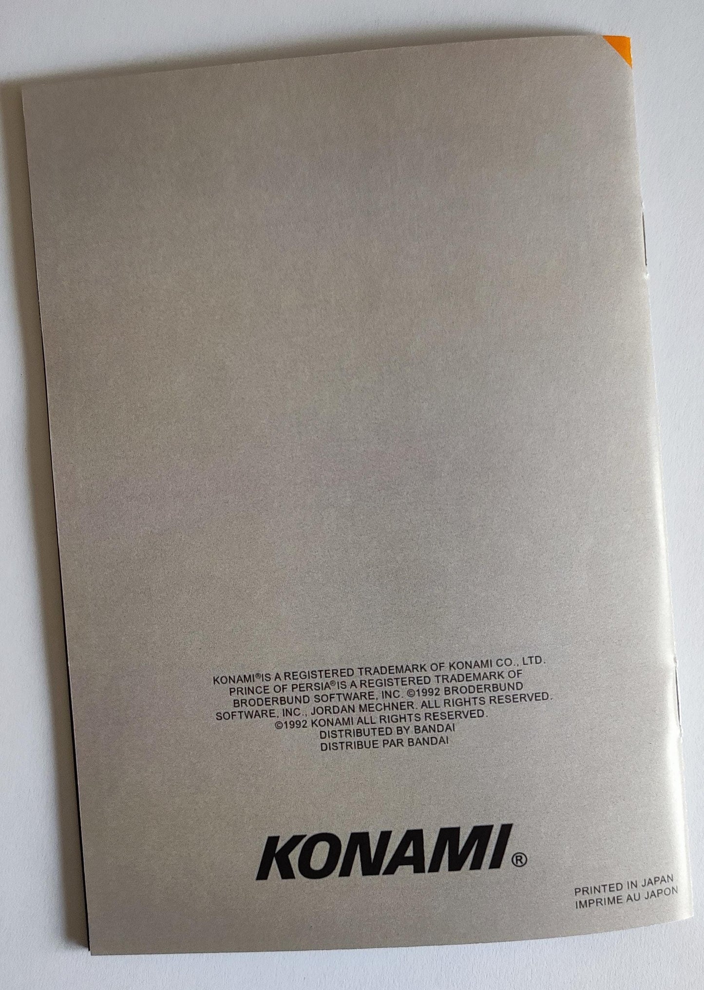 Notice Prince of Persia SNES - Français -