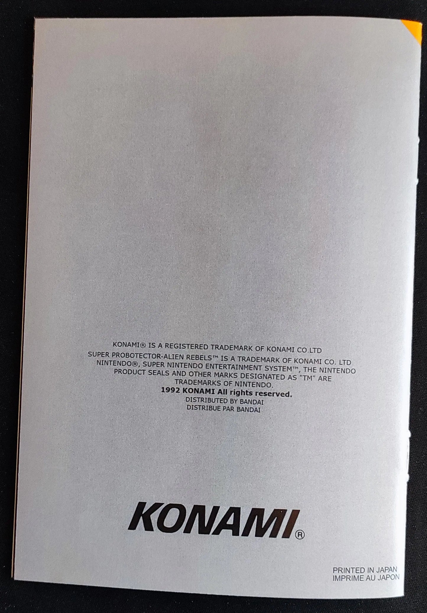 Notice Super Probotector: Alien Rebels SNES - Français - - RGUNIVERSE STORE