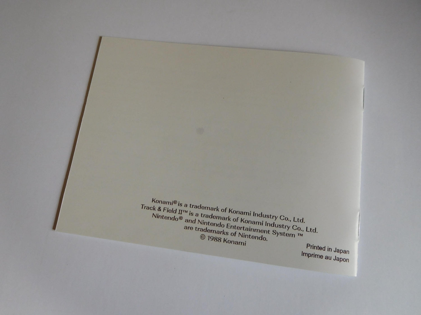 Notice International Track & Field 2 NES - Français -