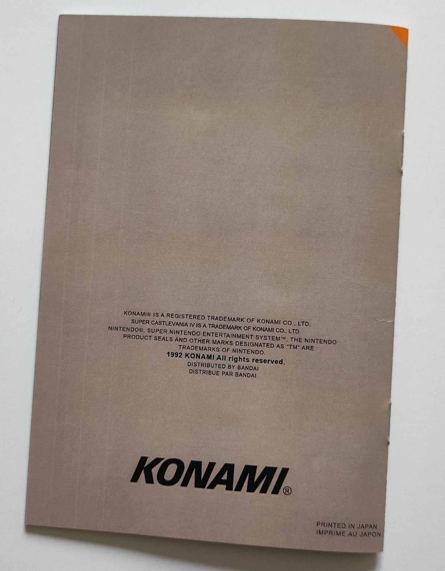 Notice Super Castlevania IV SNES - Français -