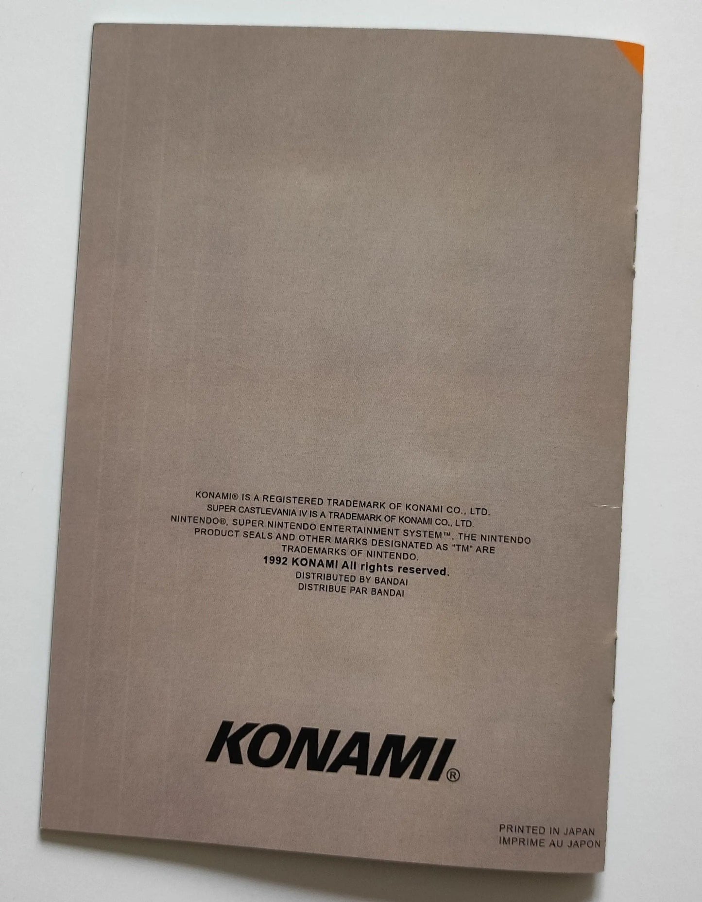 Notice Super Castlevania IV SNES - Français - - RGUNIVERSE STORE