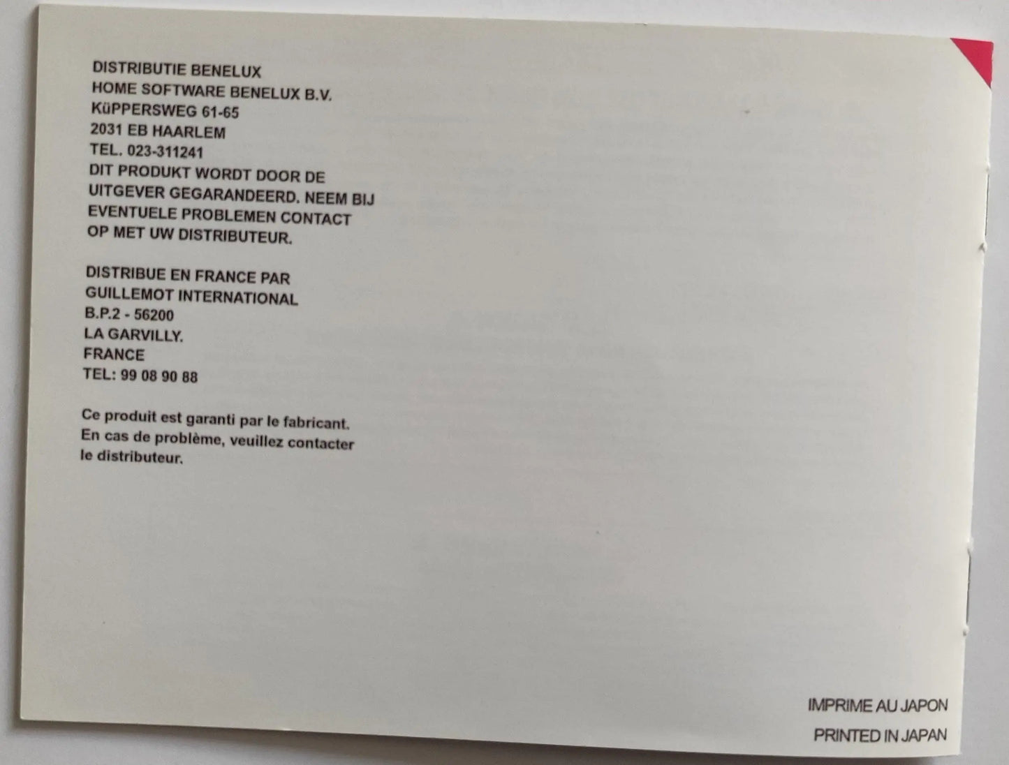 Notice Super Turrican NES - Français - - RGUNIVERSE STORE