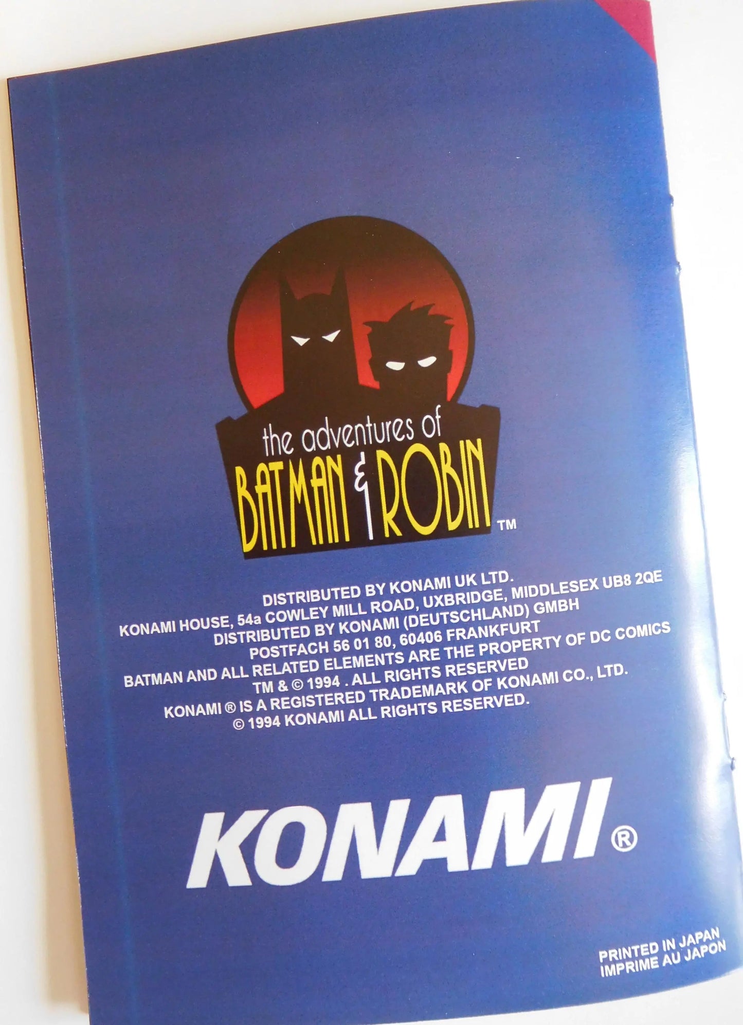 Notice The Adventures of Batman & Robin - SNES - Français - - RGUNIVERSE STORE