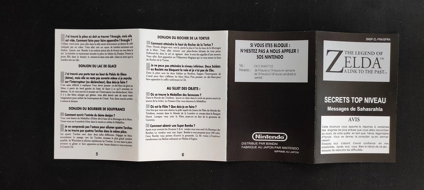 Livret des Secrets - The Legend of Zelda : A Link to the Past - SNES - Français - - RGUNIVERSE STORE