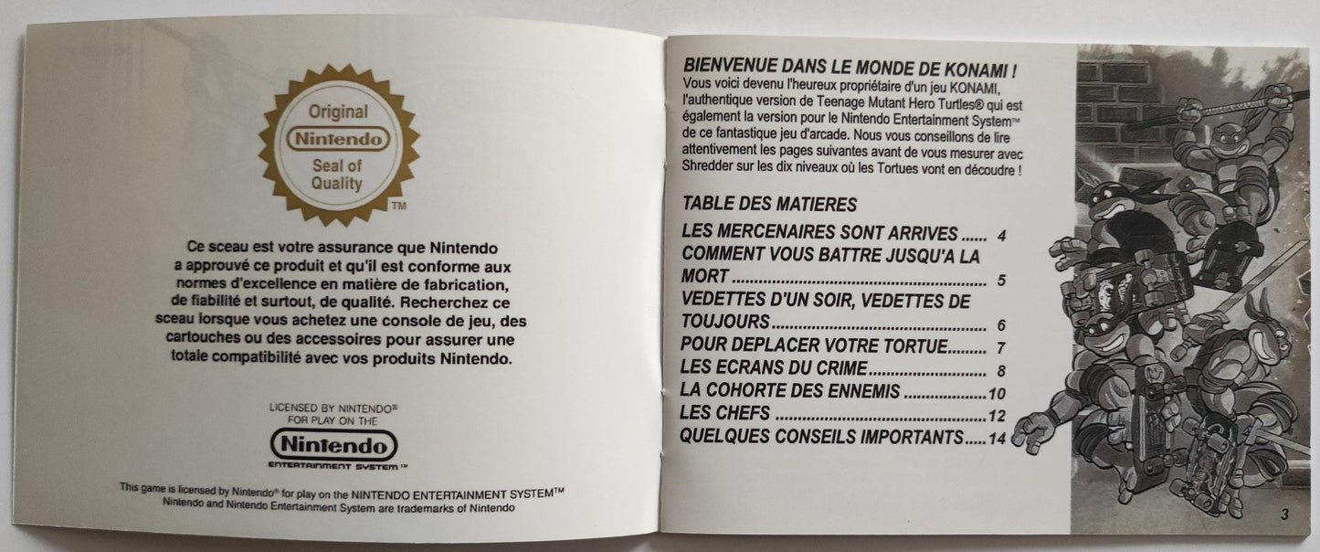 Notice Teenage Mutant Hero Turtles II: The Arcade Game NES - Français -