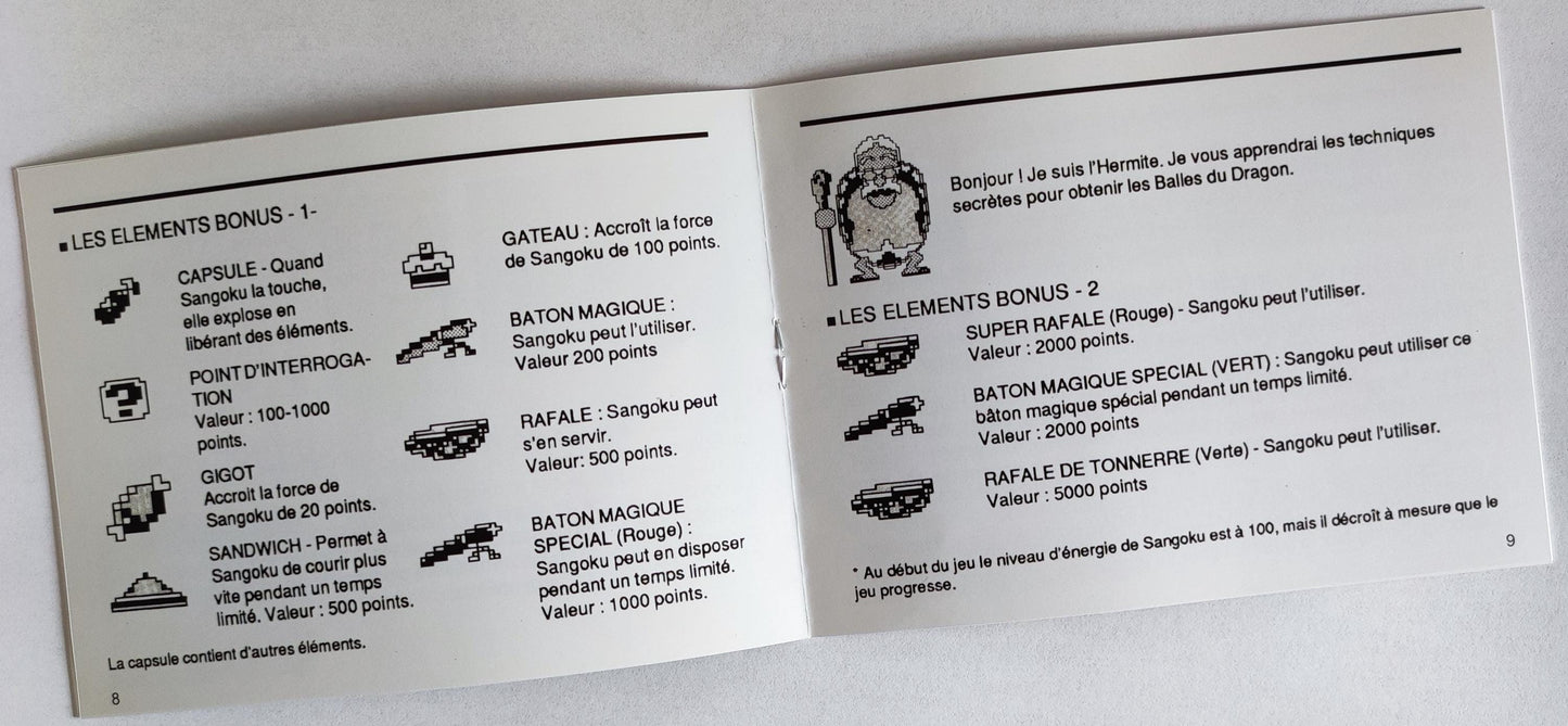 Notice Dragon Ball : Le Secret du dragon - NES - Français -
