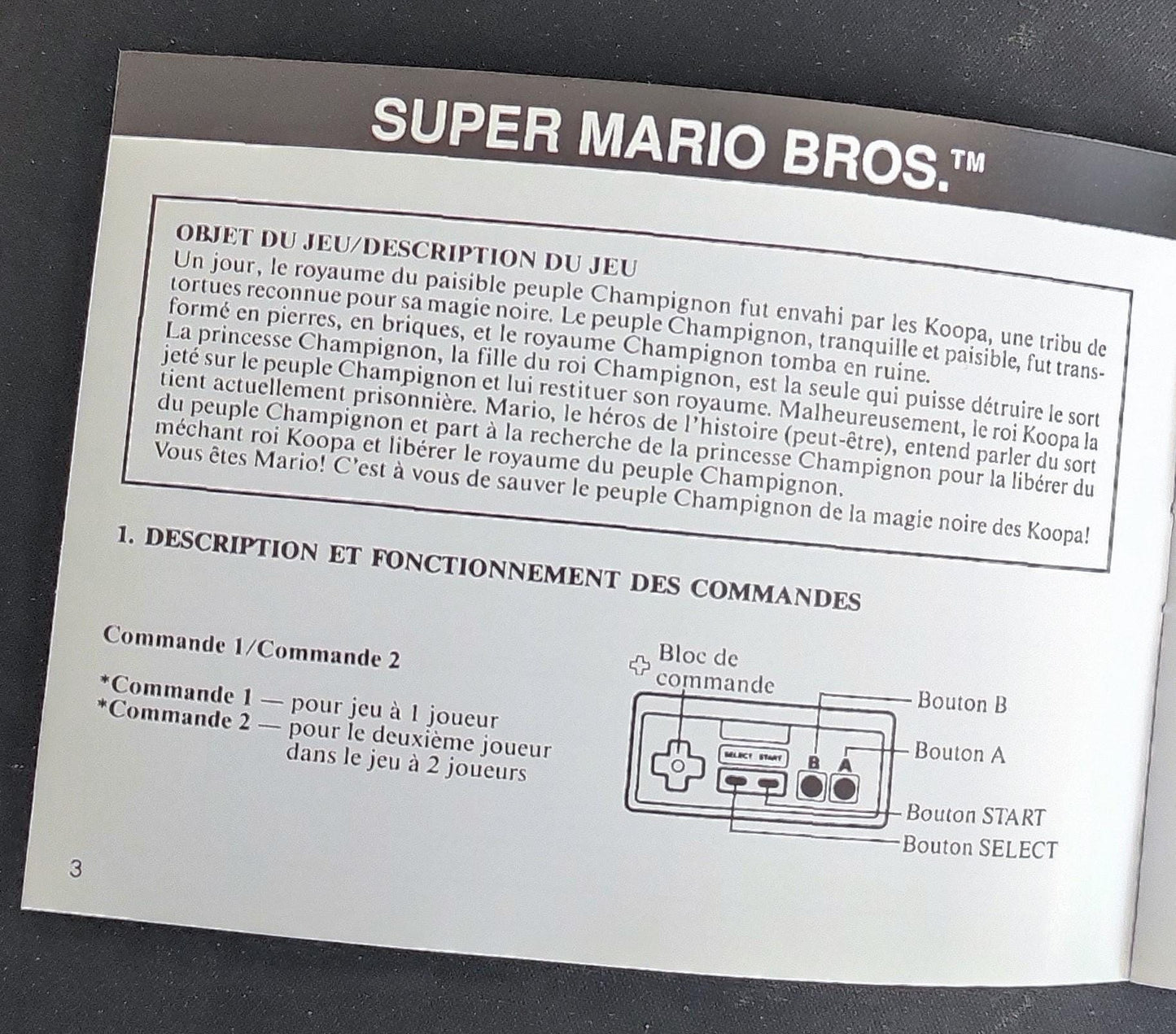 Notice Super Mario Bros, Duck Hunt - NES - Français -