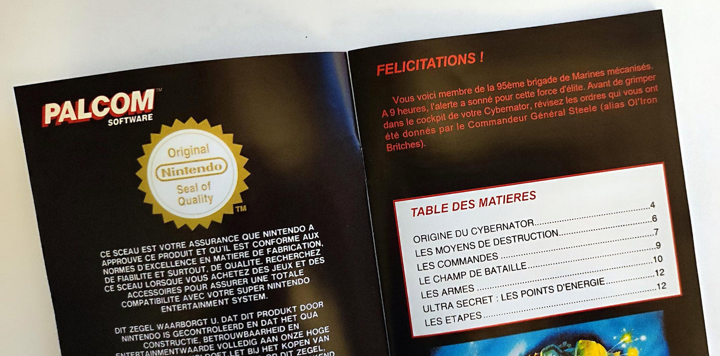 Notice Cybernator SNES - Français -