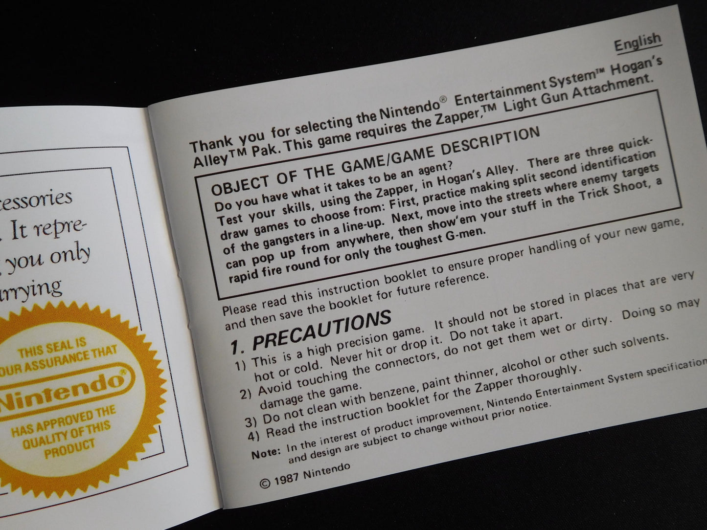 Notice Hogan's Alley - ASD - NES - Français/Anglais -