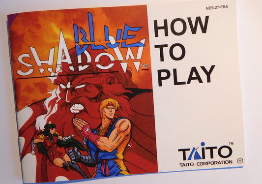Notice Blue Shadow NES - Français -
