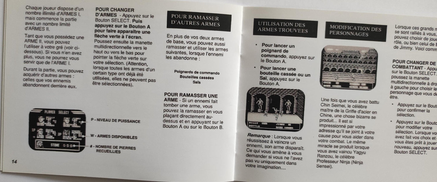 Notice Double Dragon III: The Rosetta Stone NES - Français -