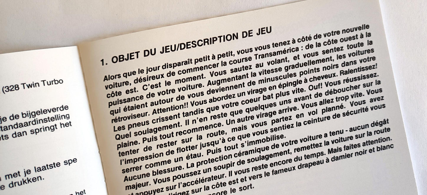 Notice Rad Racer NES - Français / Néerlandais