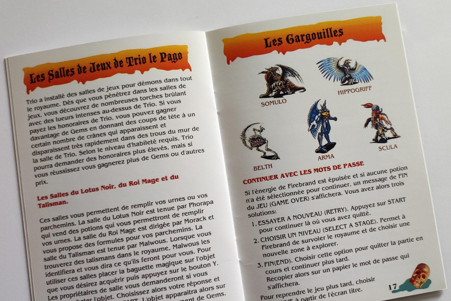 Notice Demon's Crest SNES - Français -