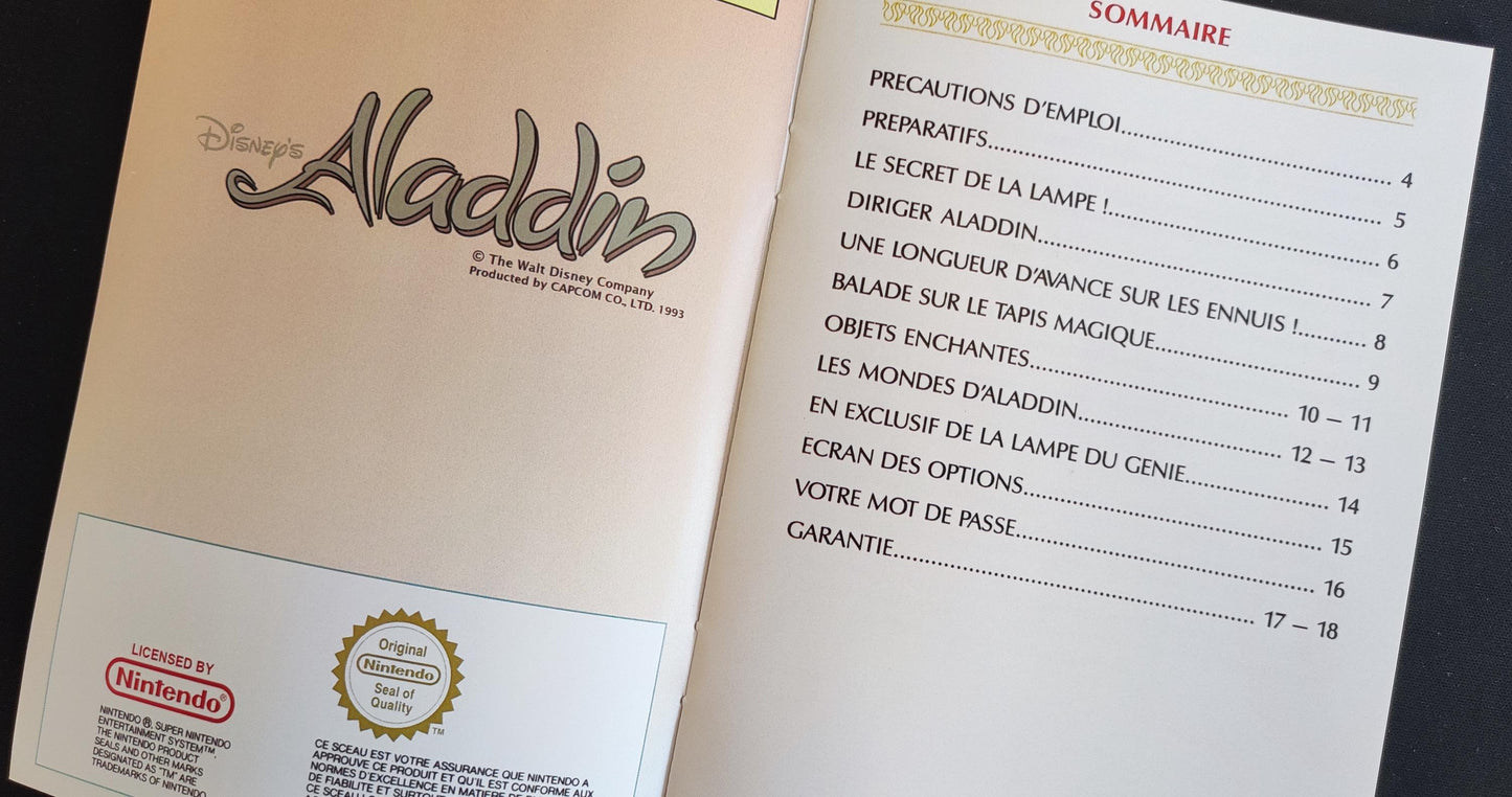 Notice Aladdin SNES - Français -