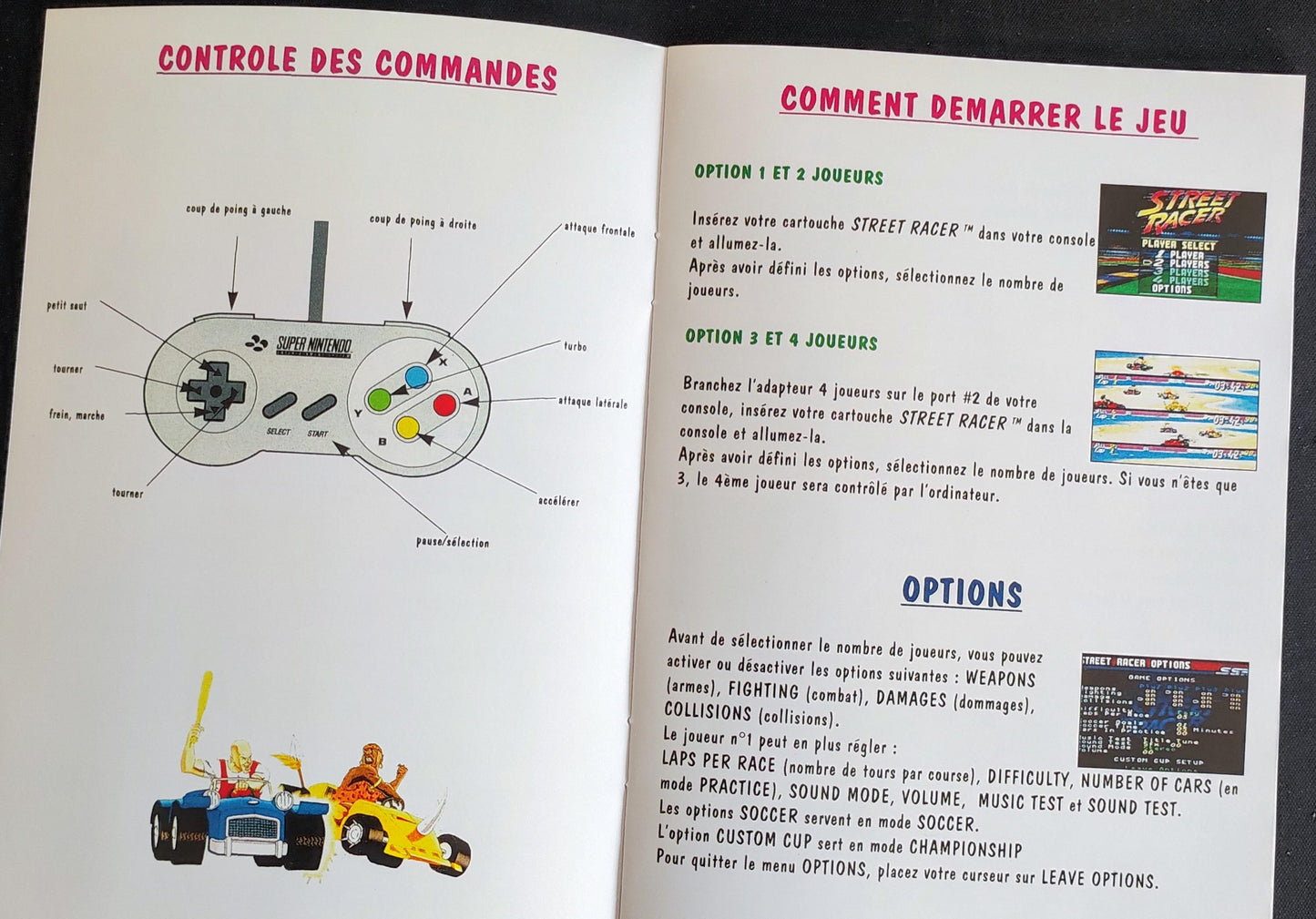 Notice Street Racer - SNES - Français -