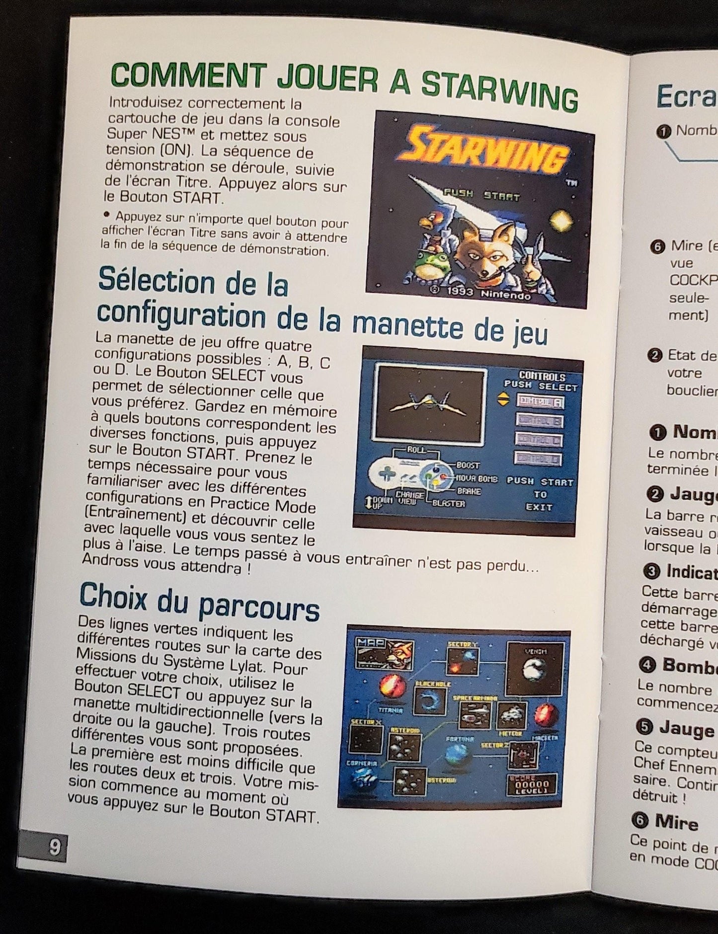 Notice Starwing - SNES - Français -
