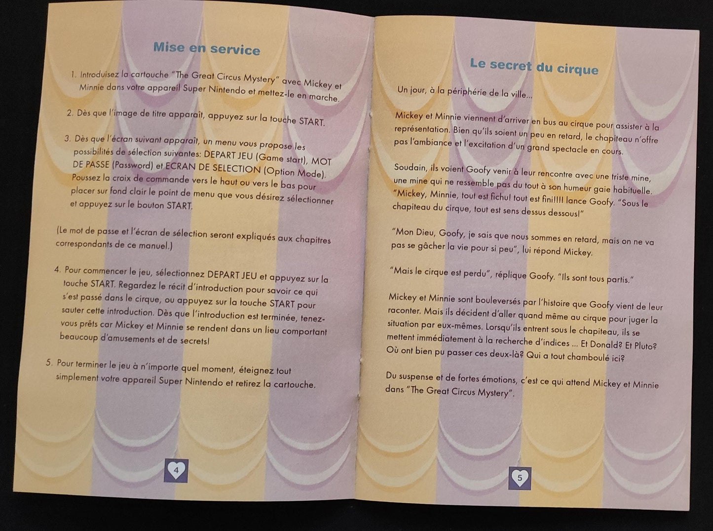 Notice The Great Circus Mystery starring Mickey & Minnie - SNES - Français -