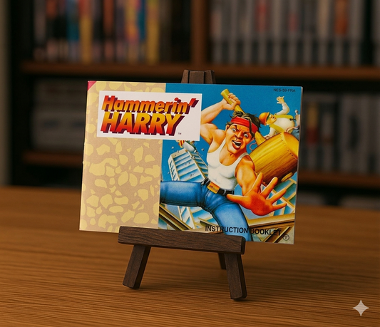 Hachette Notice pour le jeu vidéo Harry Hammerin' Harry NES en français, vue de face sur fond blanc.