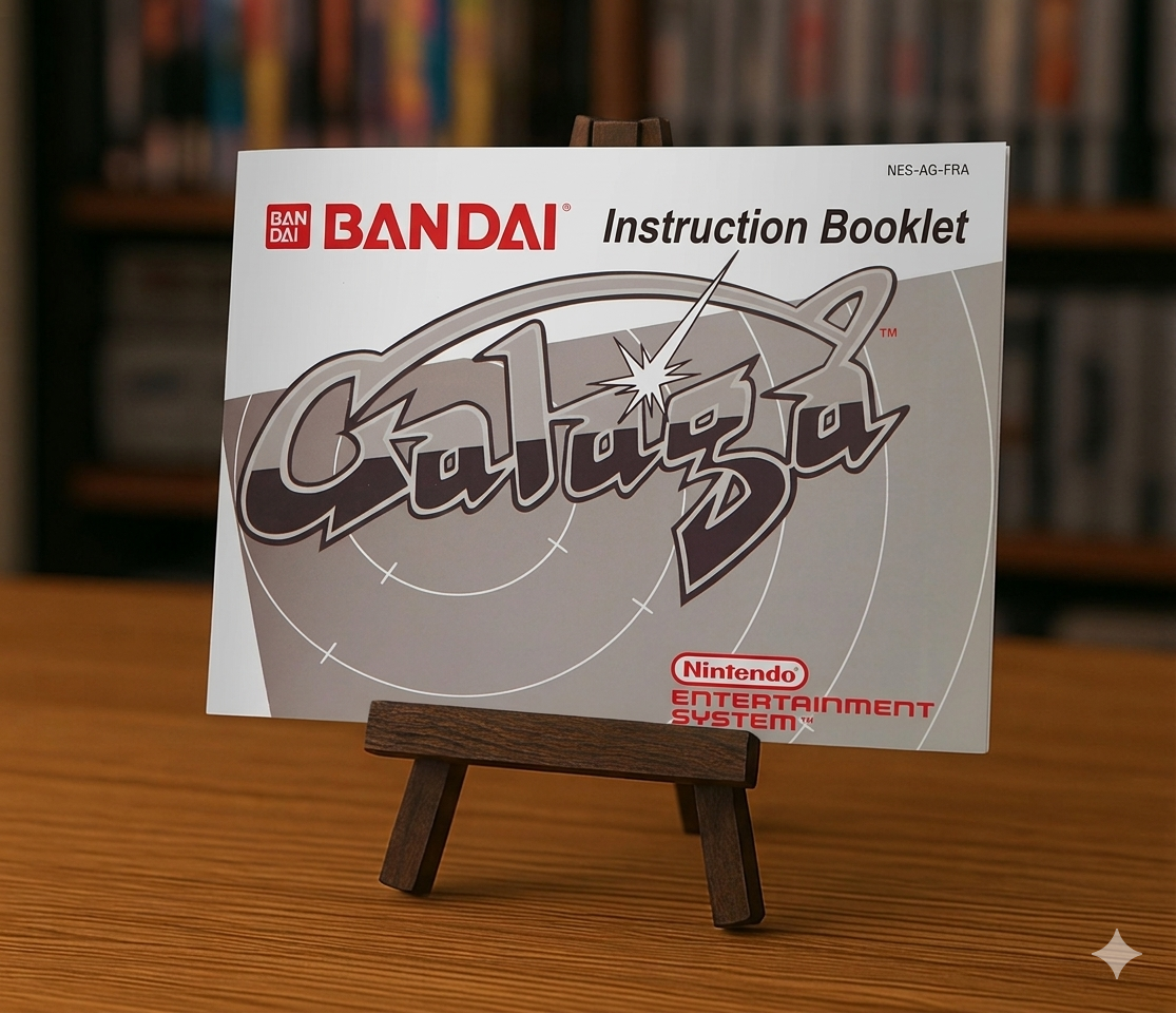 Notice Galaga NES en français, document d'instructions pour le jeu vidéo rétro Nintendo Entertainment System RGUNIVERSE