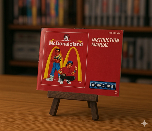 Notice McDonaldland NES en français, illustrée avec des personnages colorés de la franchise McDonaldland.