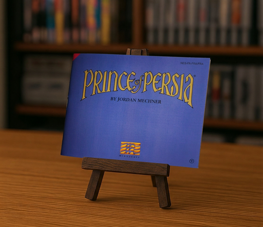 Capture d'écran du jeu vidéo Prince of Persia NES en français, affichant le titre et le logo du jeu rétro.