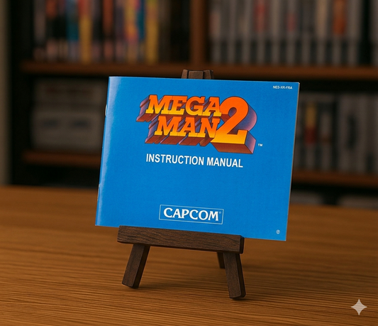 Notice Mega Man 2 NES en français, illustration du jeu vidéo rétro pour console Nintendo NES, avec texte détaillé.