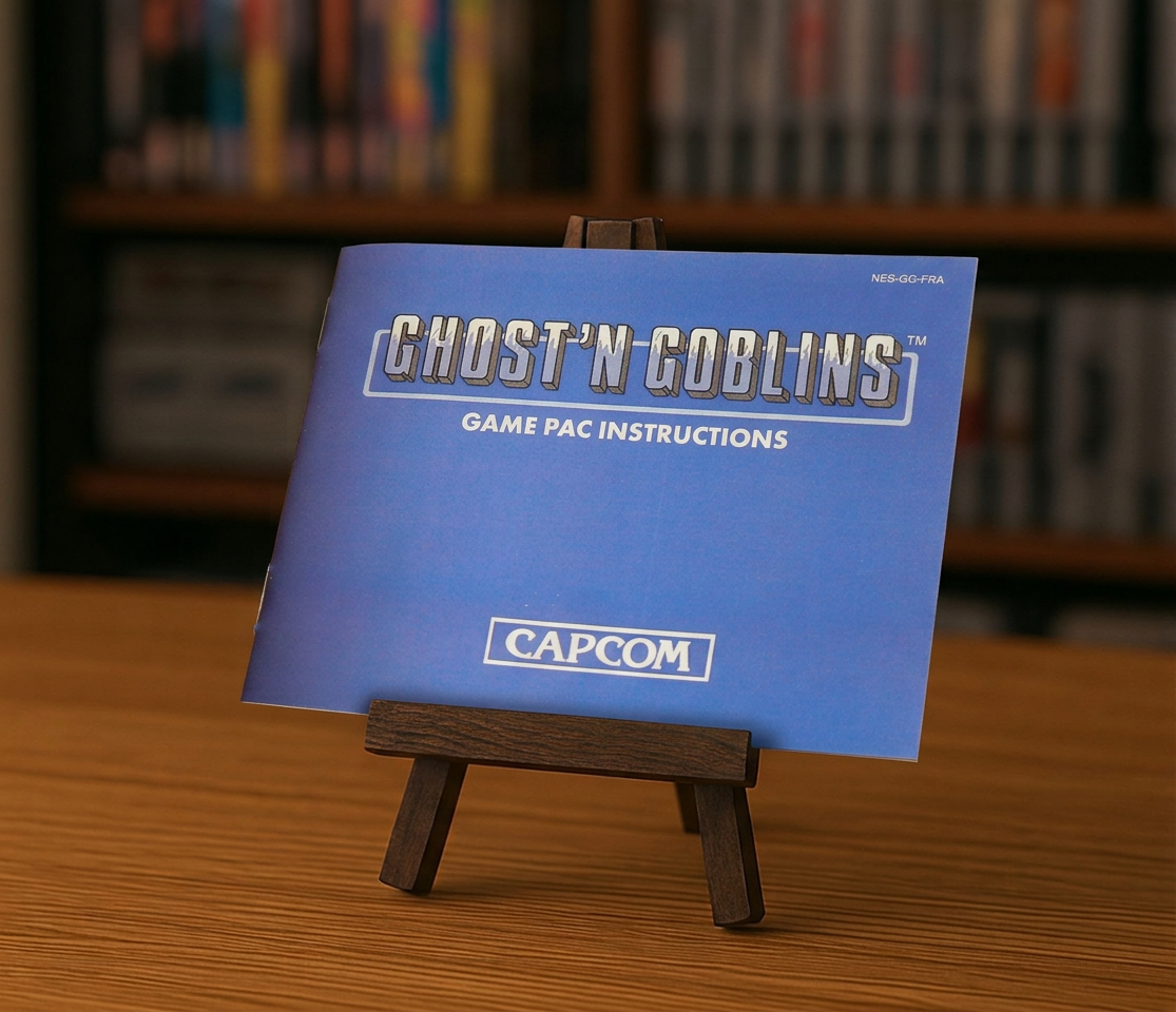Notice Ghosts 'n Goblins NES en français, affichage illustrant le titre du jeu rétro pour la console Nintendo.