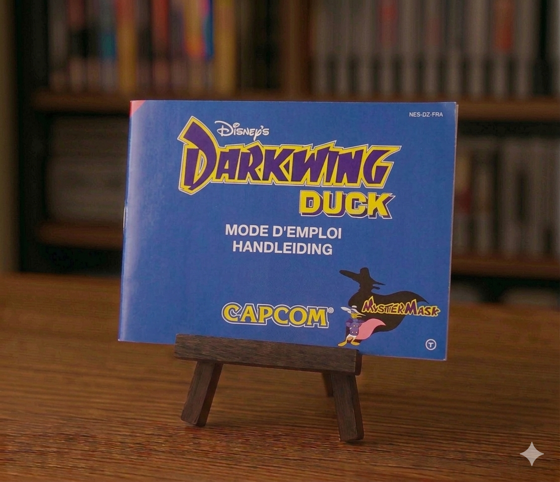Jeu vidéo Darkwing Duck NES en français de Disney, développé par RGUNIVERSE STORE, affiché dans une image claire.