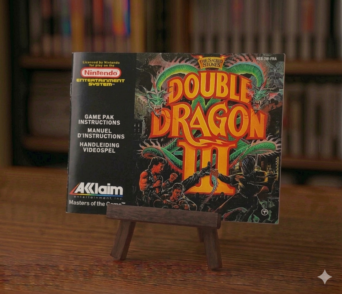 Notice du jeu vidéo Double Dragon III : The Rosetta Stone pour NES, de la marque RGUNIVERSE STORE, en français.