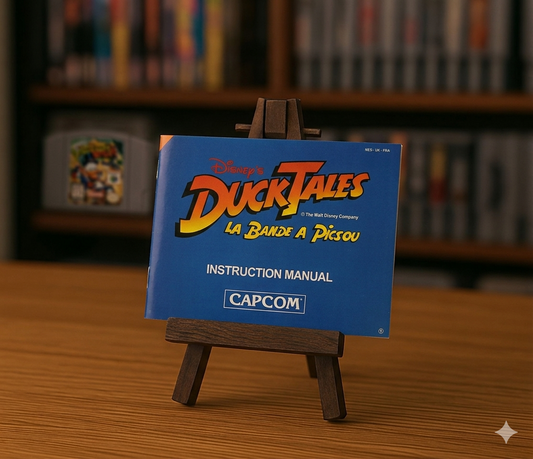 Notice du jeu vidéo Disney DuckTales NES en français, illustrée avec la jaquette du jeu rétro.