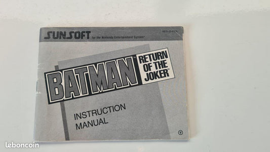 Notice Batman: Return of the Joker NES - Français -