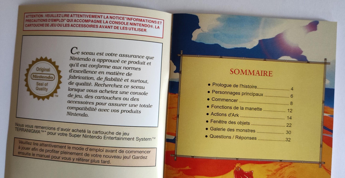 Notice Terranigma - SNES - Français -