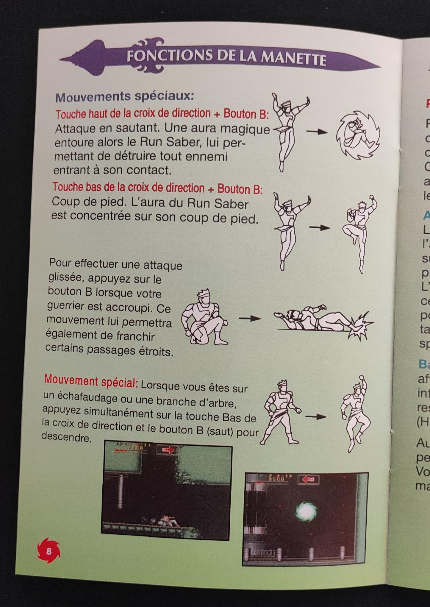 Notice Run Saber - SNES - Français -