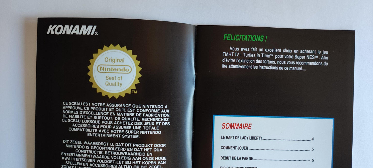 Notice Teenage Mutant Hero Turtles: Turtles in Time SNES - Français -