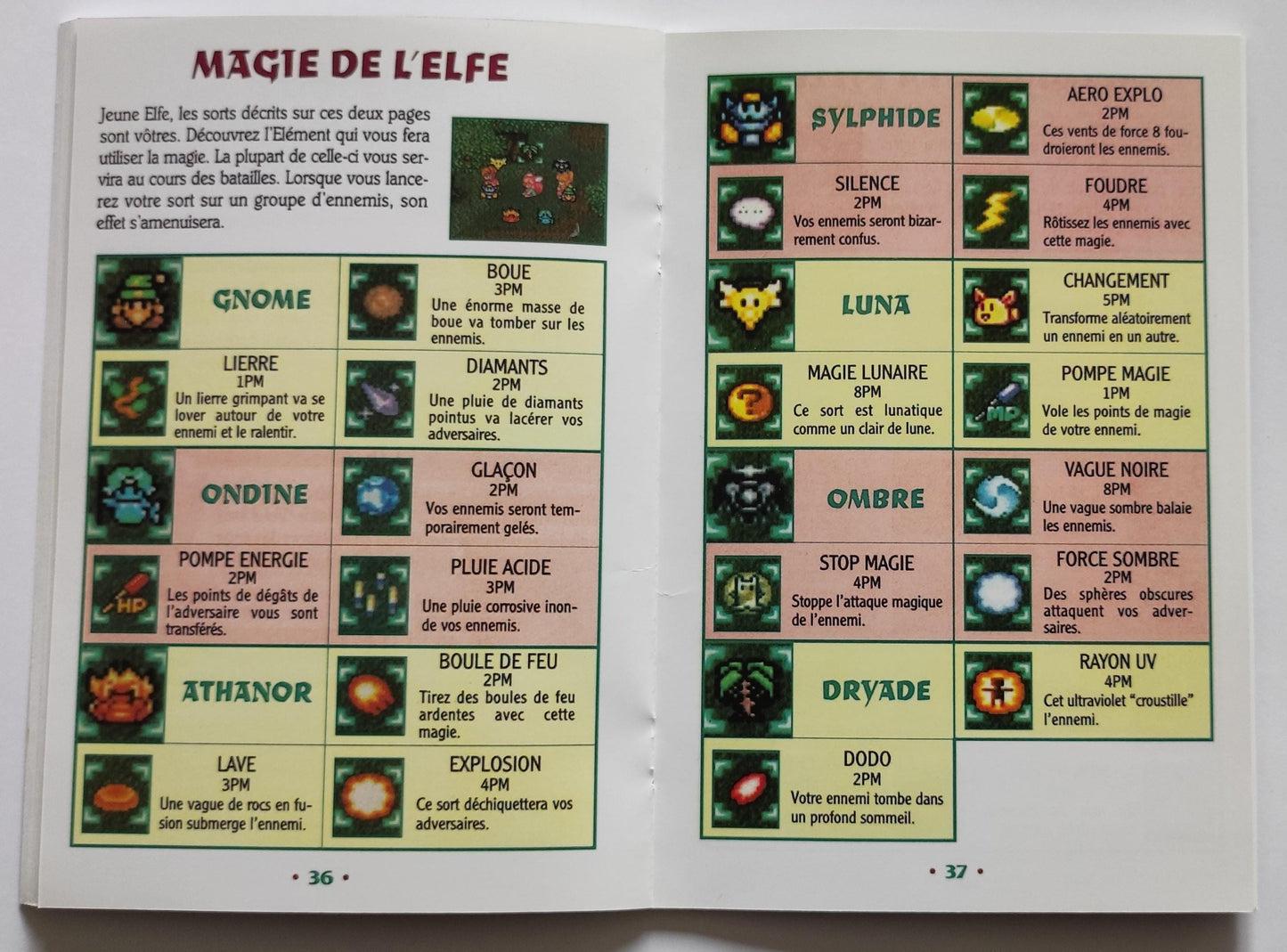 Notice Secret of Mana - SNES - Français -