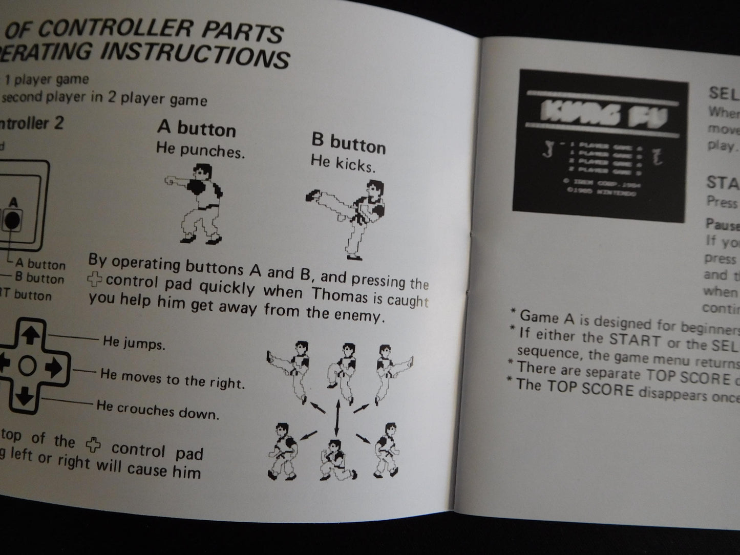 Notice Kung Fu - ASD - NES - Français/Anglais -