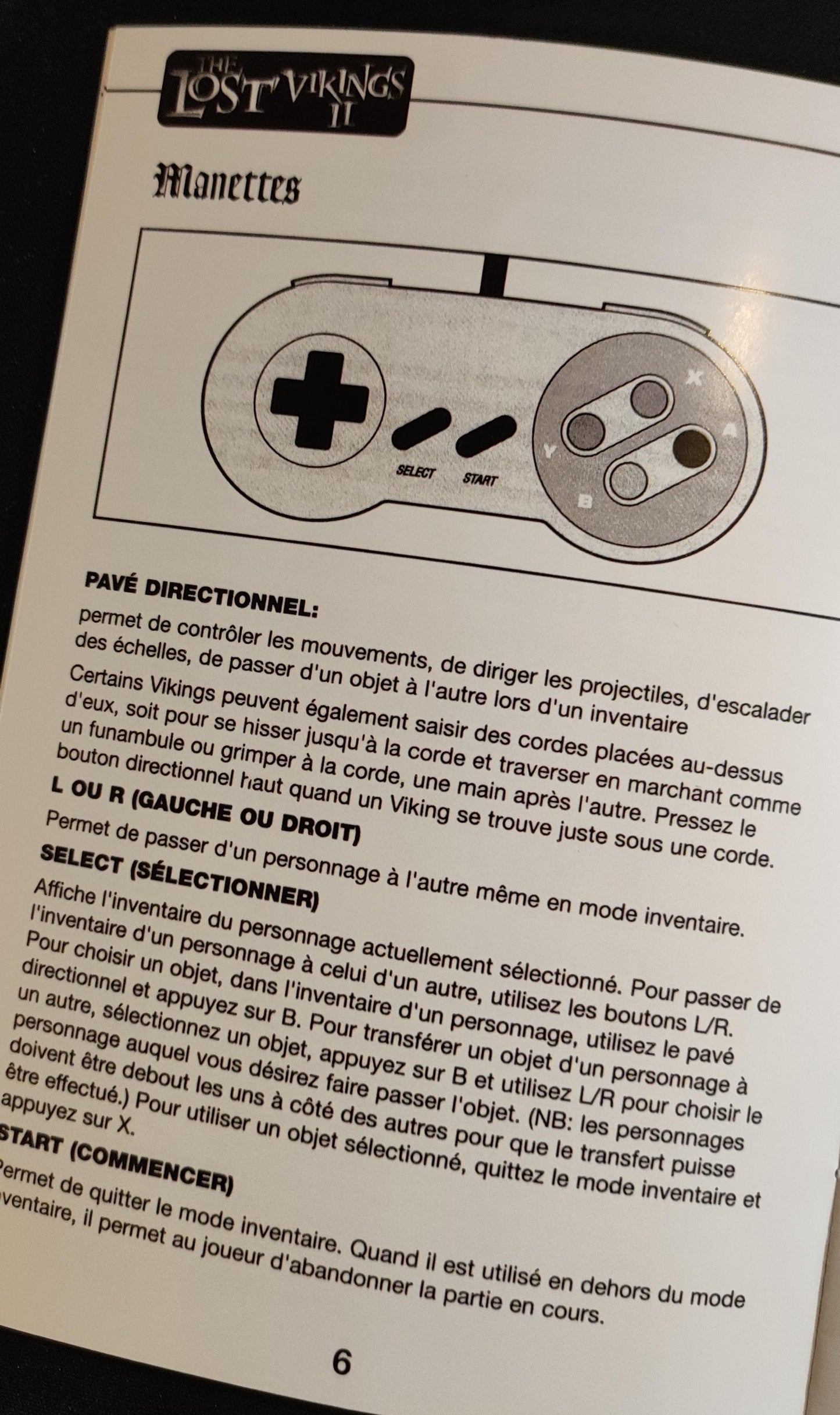 Notice The Lost Vikings II - SNES - Français -