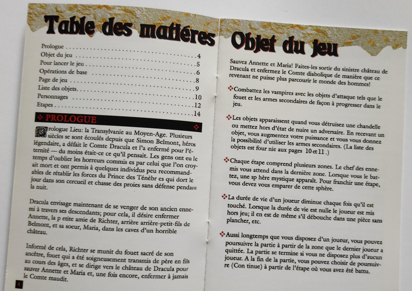 Notice Castlevania: Vampire's Kiss SNES - Français -