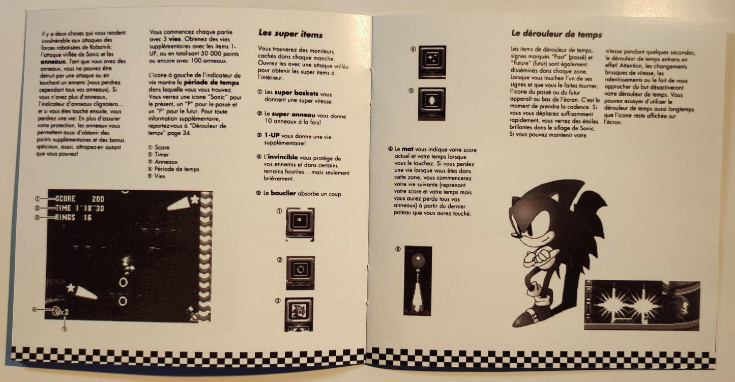 Notice Sonic Sega MegaCD - Français -