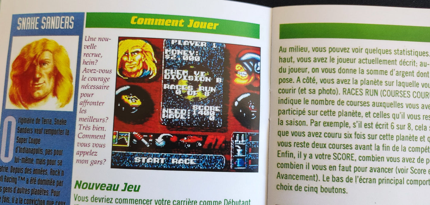 Notice Rock N' Roll Racing SNES - Français -