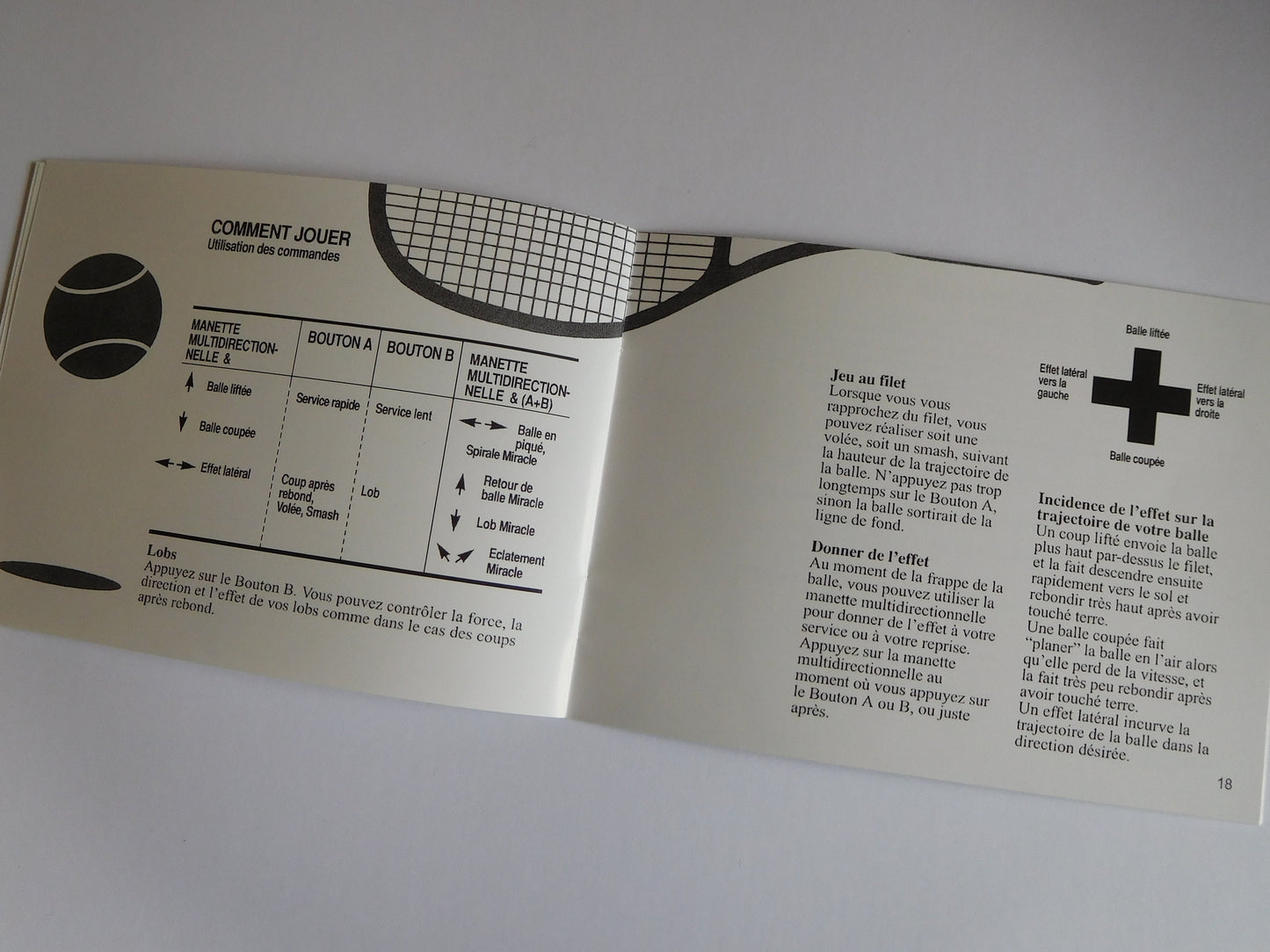 Notice Four Players' Tennis NES - Français -