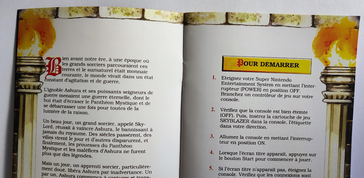 Notice Skyblazer SNES - Français -