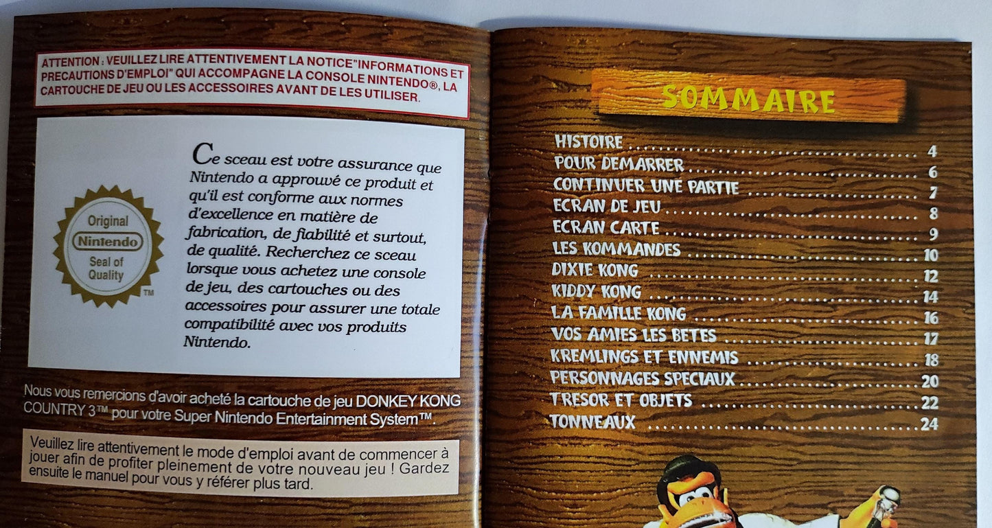 Notice Donkey Kong Country 3: Dixie Kong's Double Trouble! SNES - Français -