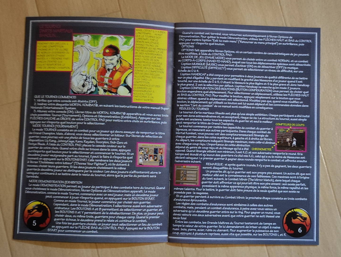 Notice Mortal Kombat SNES - français - RGUNIVERSE STORE