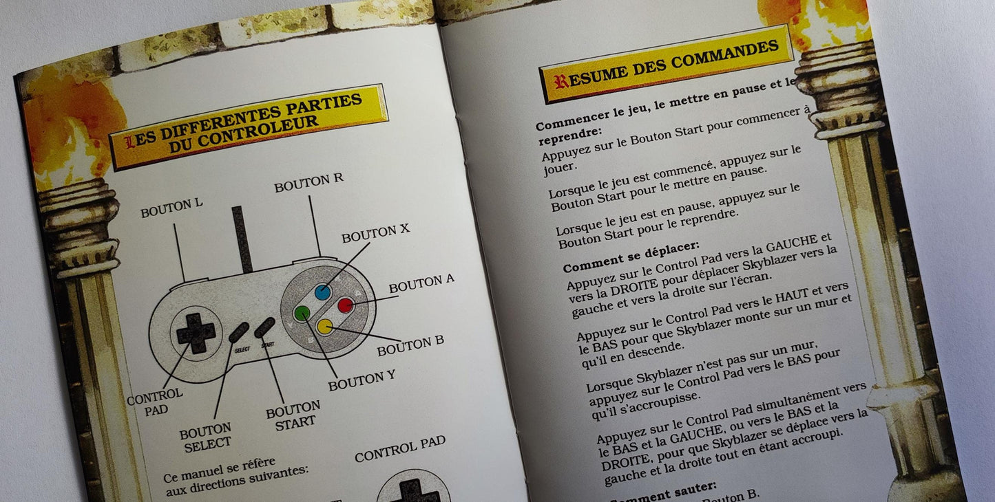 Notice Skyblazer SNES - Français -