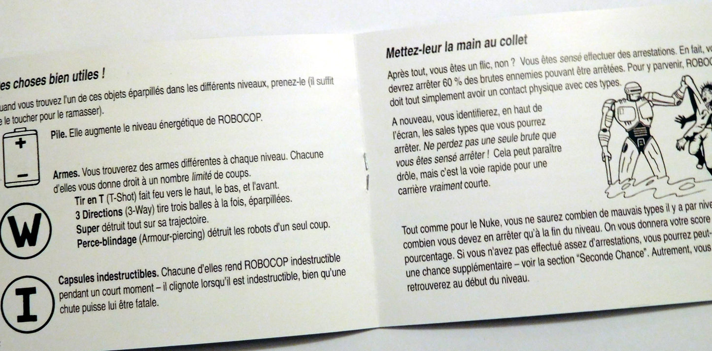 Notice RoboCop 2 NES - Français -