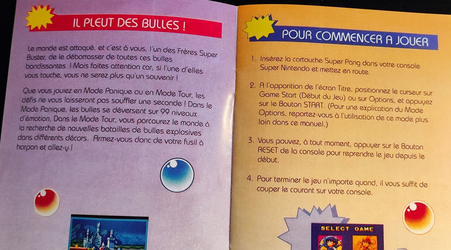 Notice Super Pang SNES - Français -