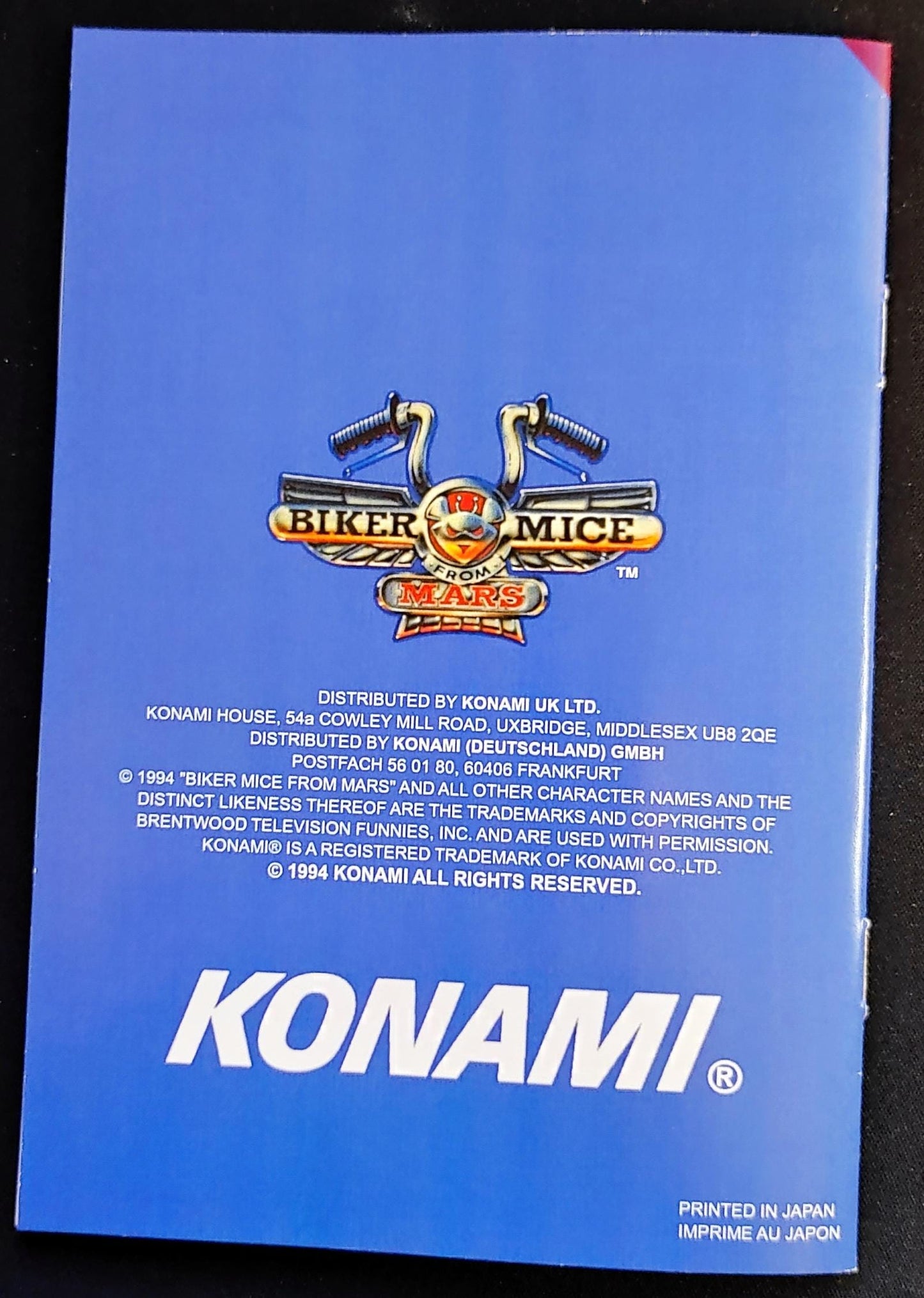 Notice Biker Mice from Mars - SNES - Français -