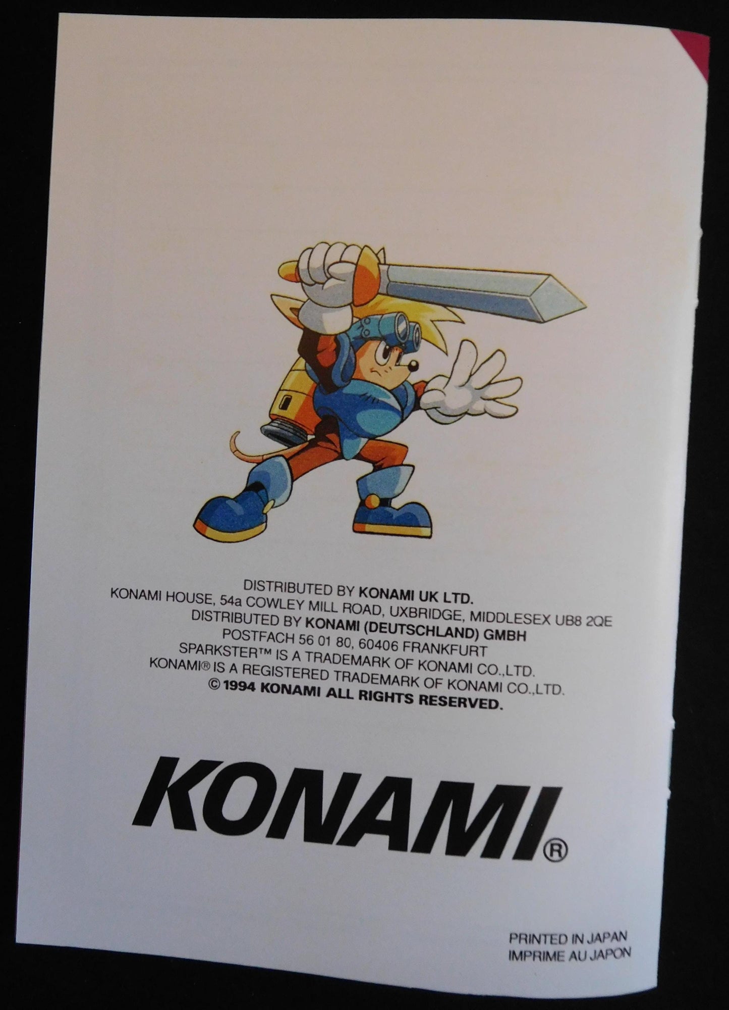 Notice Sparkster - SNES - Français -